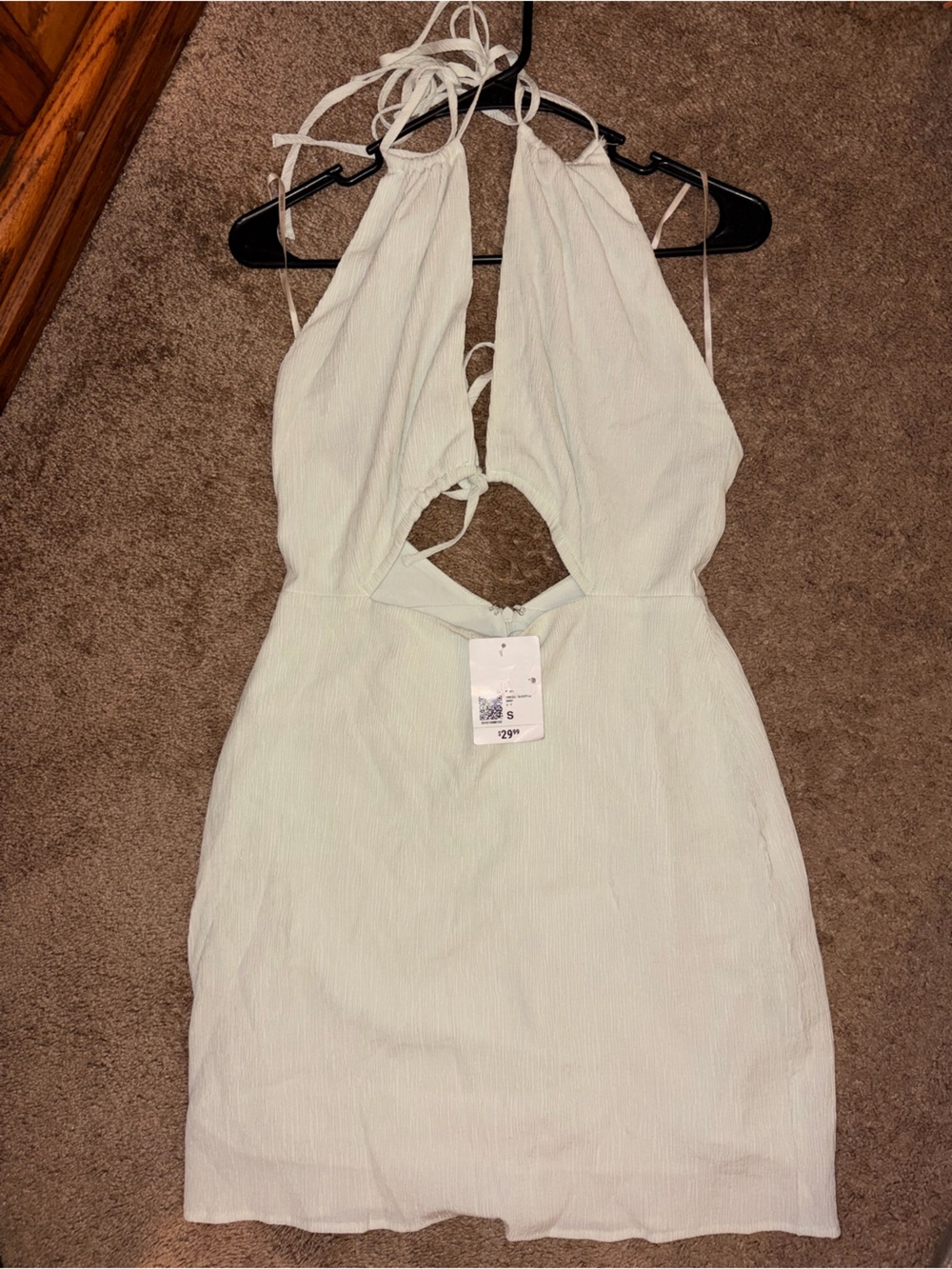 Forever 21 Mint Ribbed Tie-Back Dress